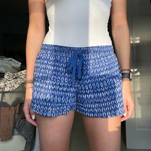Size xs blue and white elastic waist shorts
